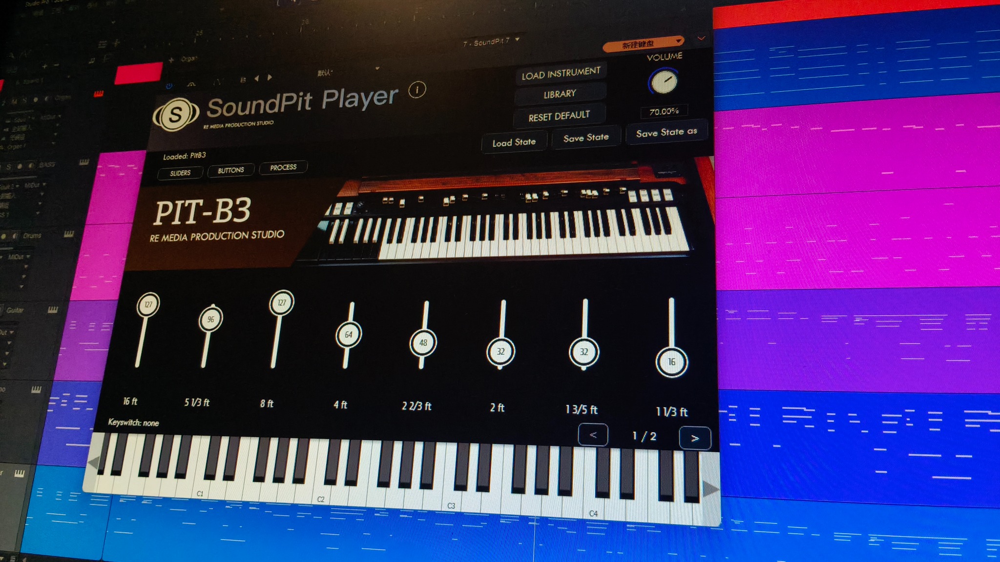 SoundPit Player 在数字音频工作站中的乐器界面